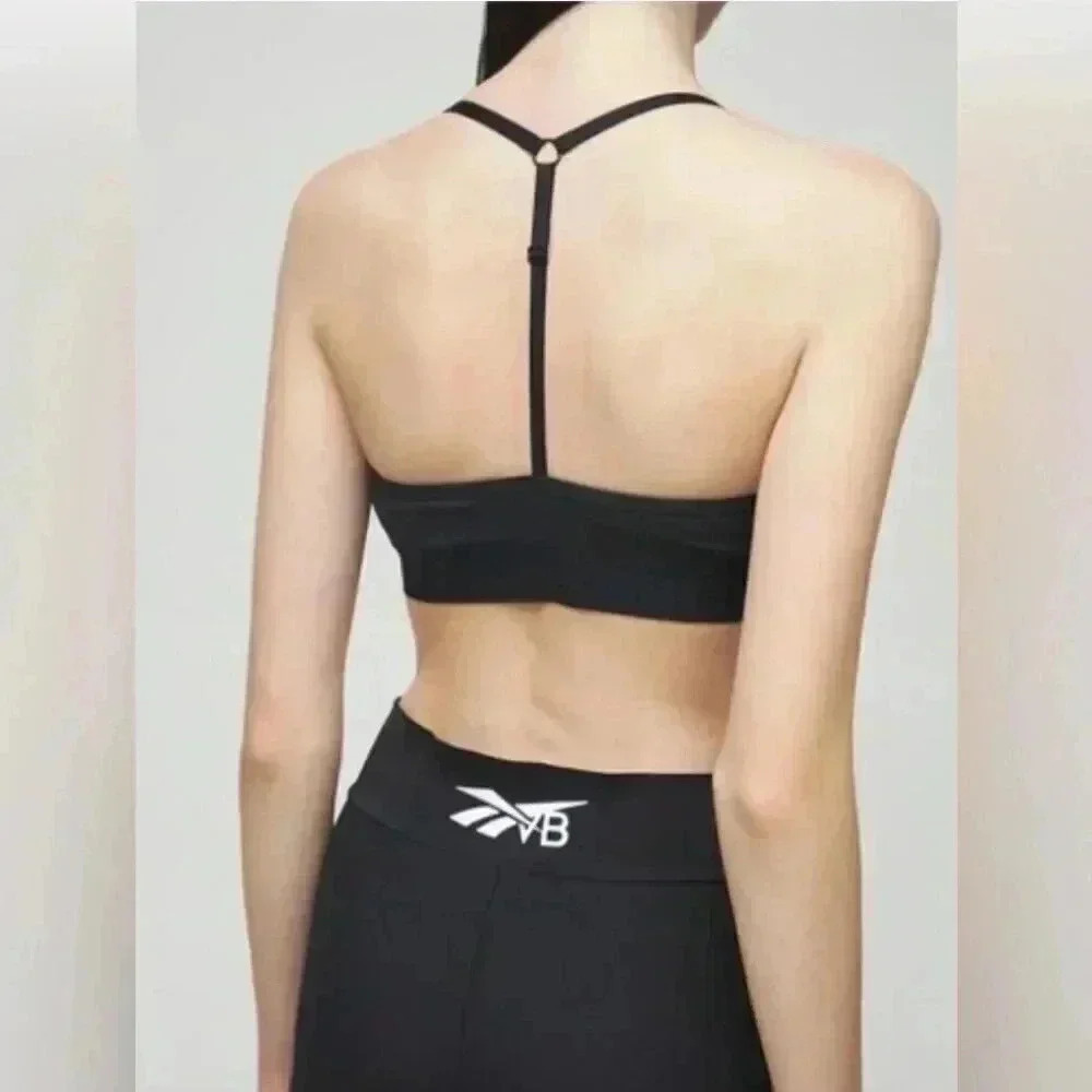NWT Reebok X Victoria Beckham adjustable athletic casual yoga black bra top L